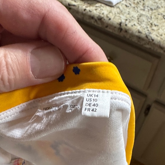 Boden Yellow Floral Print Two-Piece Bikini Set - bottoms us10/top us12 - Picture 3 of 4